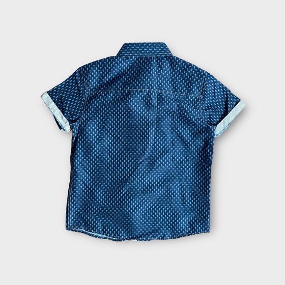 Craft + Flow Blue Pattern Button Up Shirt - Picture 4 of 5